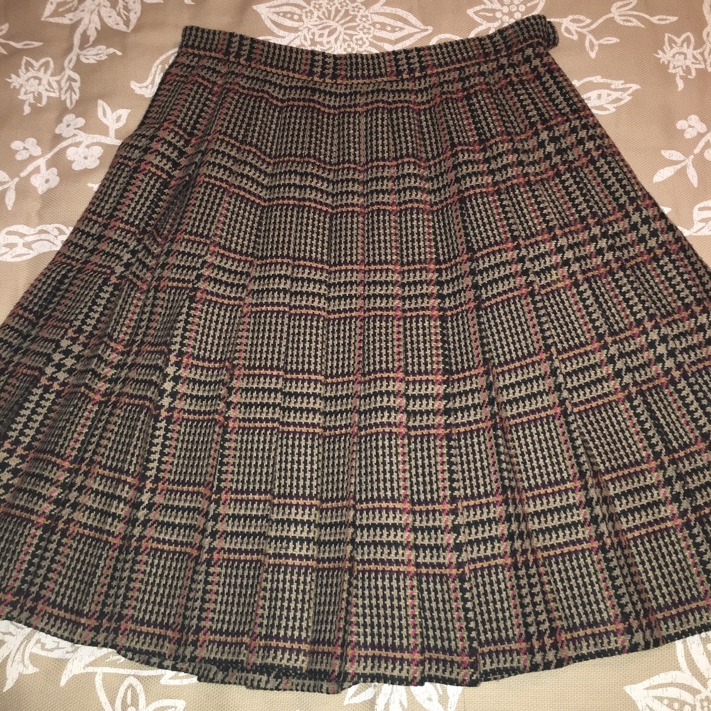 Vintage Lord & Taylor Gianni Pleated Wool Skirt